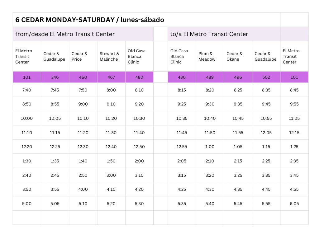 6-Cedar-Monday-Saturday